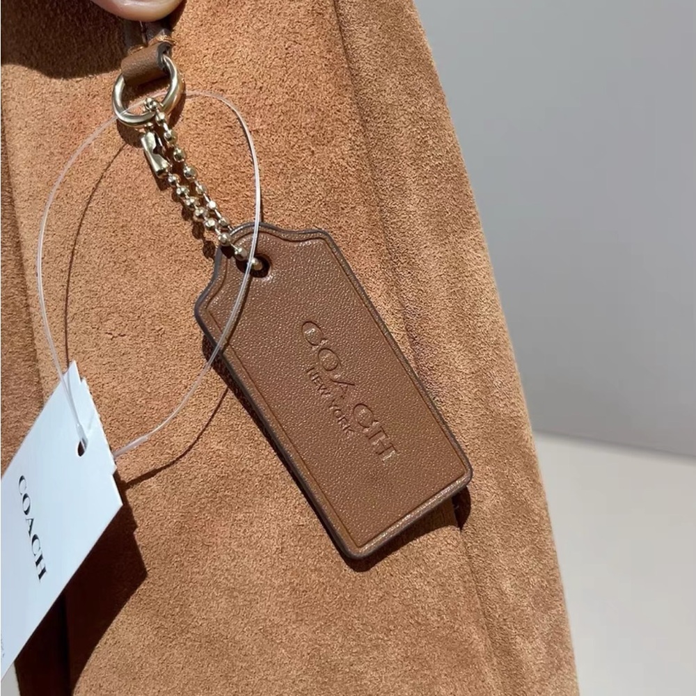 COACH Hadley Convertible Crossbody Bag Suede Brown - Picture 7 of 7